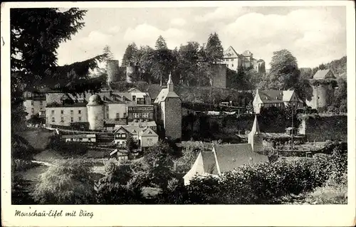 Ak Monschau Montjoie in der Eifel, Teilansicht mit Burg