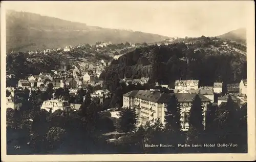 Ak Baden Baden am Schwarzwald, Partie beim Hotel Belle-Vue, Teilansicht