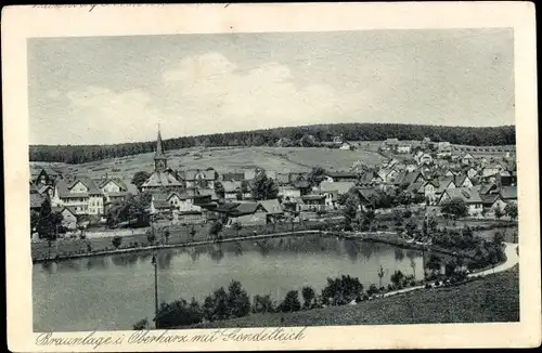 Ak Braunlage im Oberharz, Panorama mit Gondelteich