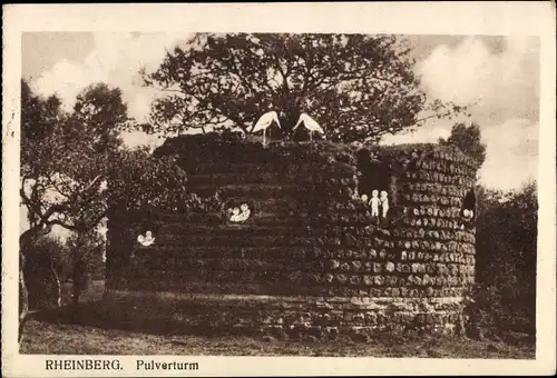 Ak Rheinberg am Niederrhein, Pulverturm, Totalansicht