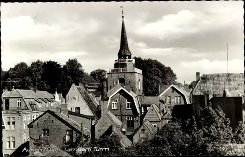 Ak Aurich in Ostfriesland, Lambertiturm, Kirche, Wohnhäuser