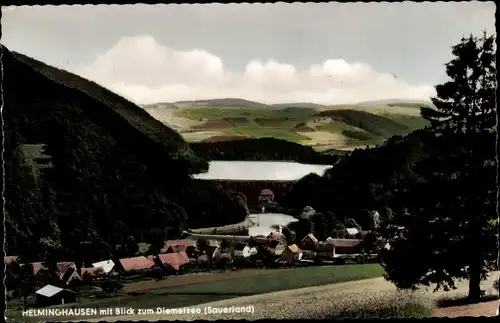 Ak Helminghausen Marsberg im Sauerland, Panorama mit Blick zum Diemelsee