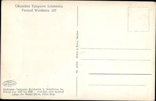 Ak Kriebstein Mittelsachsen, Partie an der Zschopautalsperre