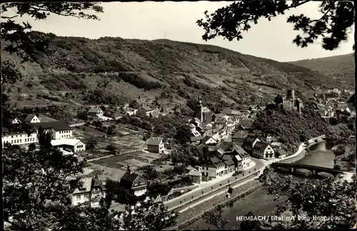 Ak Heimbach in der Eifel, Burg Hengebach, Panorama