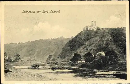 Ak Oberlahnstein Lahnstein am Rhein, Burg Lahneck, Lahnpartie