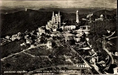Ak Barcelona Katalonien Spanien, Vista total de la Cumbre del Tibidabo