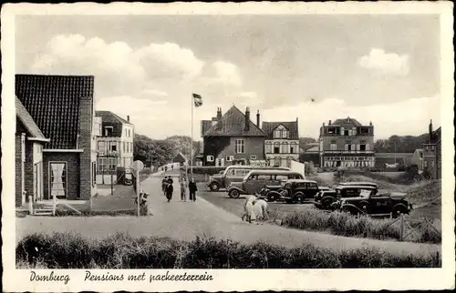 Ak Domburg Veere Zeeland Niederlande, Pensions met parkeerterrein