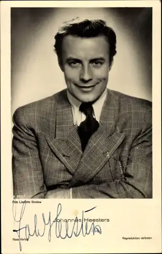 Ak Schauspieler Johannes Heesters, Ross Verlag A 3352 1, Autogramm