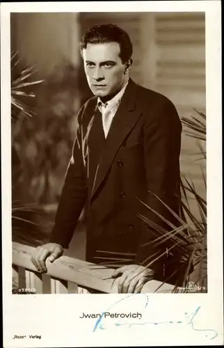 Ak Schauspieler Iwan Petrovich, Portrait, Ross Verlag Nr. 3390/3, Autogramm