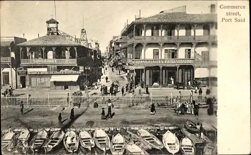 Ak Port Said Ägypten, Commerce street