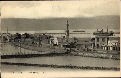 Ak Suez Ägypten, The Docks