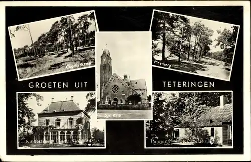 Ak Teteringen Nordbrabant, Meerberg, R. K. Kerk, Camping, Cadettenkamp