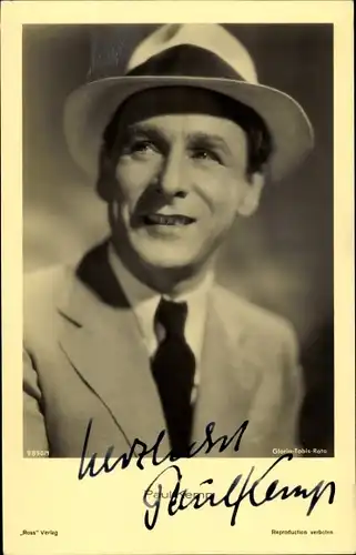 Ak Schauspieler Paul Kemp, Portrait, Hut, Autogramm