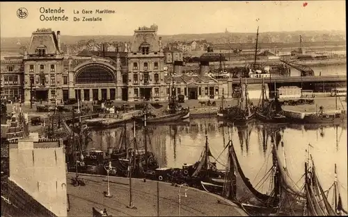 Ak Oostende Ostende Westflandern, La Gare Maritime