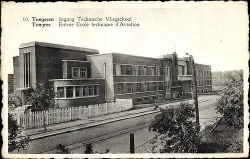 Ak Tongres Tongeren Flandern Limburg, Technische Vliegschool, Ingang