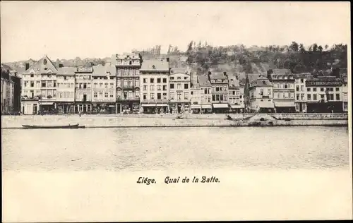 Ak Liège Lüttich Wallonien, Quai de la Batte, Wasserblick zum Ort