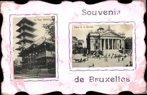 Ak Bruxelles Brüssel, Place de la Bourse, La Tour Chinoise