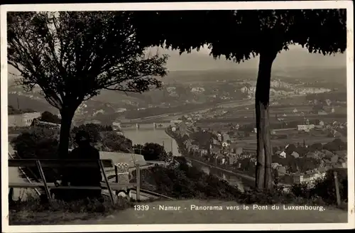 Ak Namur Wallonien, Panorama vers le Pont du Luxembourg