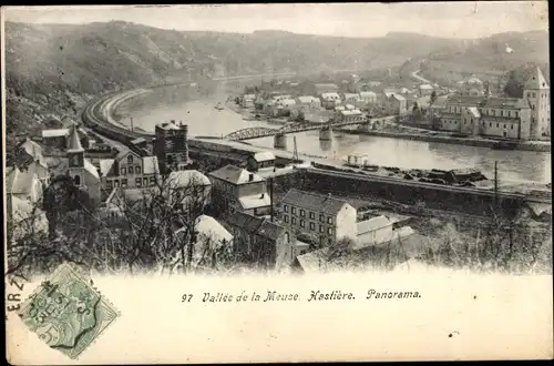 Ak Hastière Wallonien Namur, Panorama, Vallee de la Meuse