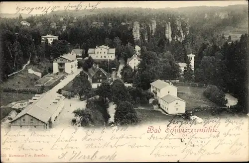Ak Bad Schweizermühle Rosenthal Bielatal Sächsische Schweiz, Ortsansicht
