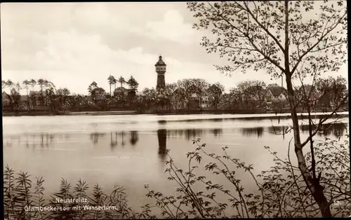 Ak Neustrelitz in Mecklenburg, Glambeckersee, Wasserturm