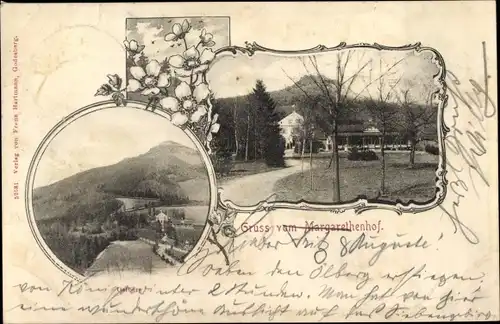 Passepartout Ak Königswinter am Rhein, Margarethenhof, Panorama