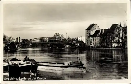 Ak Straubing an der Donau Niederbayern, Partie an der Donau