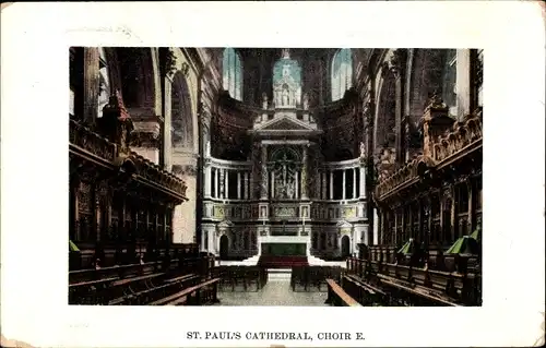 Ak London City England, Saint Paul´s Cathedral, Choir