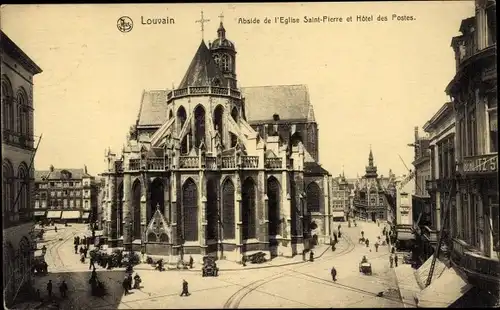 Ak Louvain Leuven Flämisch Brabant, Gewelf der St. Petrus Kerk en Postkantoor