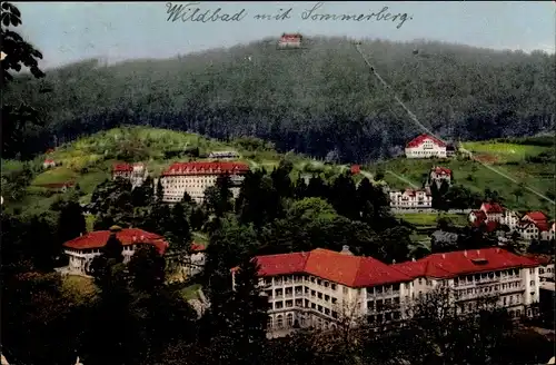 Ak Bad Wildbad im Schwarzwald, Teilansicht mit Sommerberg