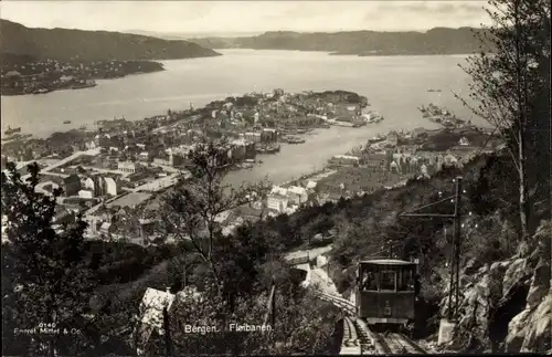 Ak Bergen Norwegen, Fløibanen, Bergbahn