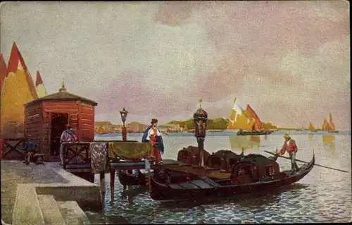 Künstler Ak Venezia Venedig Veneto, Traghetto