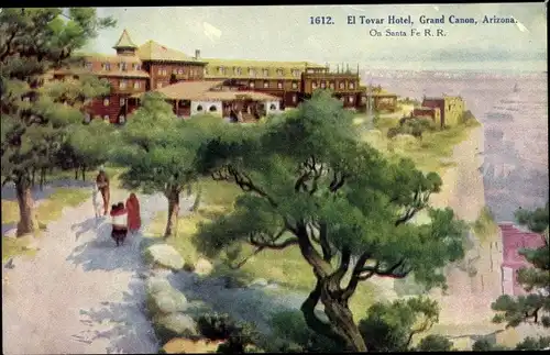 Künstler Ak Grand Canyon Arizona USA, El Tovar Hotel