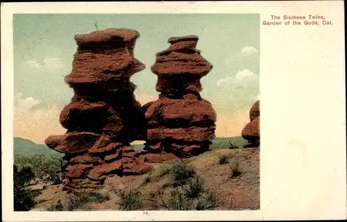 Ak Colorado Springs Colorado USA, Garden of the Gods, The Siamese Twins