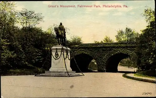Ak Philadelphia Pennsylvania USA, Fairmount Park, Grant's Monument