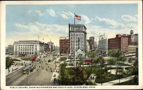 Ak Cleveland Ohio USA, Public Square, Superior and Euclid Avenue