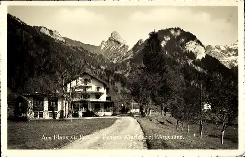 Ak Les Plans sur Bex Kanton Waadt, Pension l'Argentine