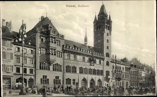 Ak Basel Bâle Stadt Schweiz, Rathaus