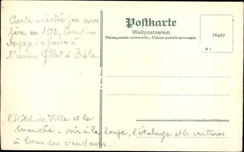 Ak Basel Bâle Stadt Schweiz, Rathaus