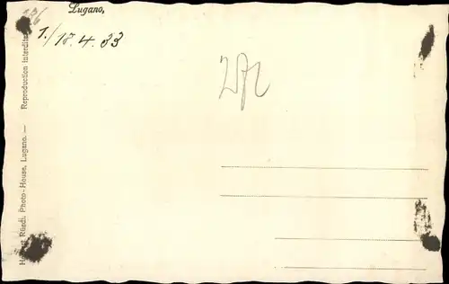 Ak Lugano Kanton Tessin Schweiz, Platz, Brunnen