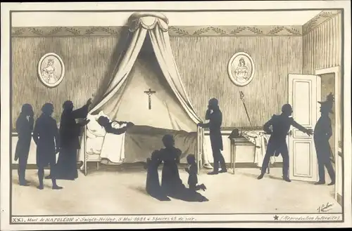 Künstler Ak Mort de Napoleon a Sainte Helene 1821