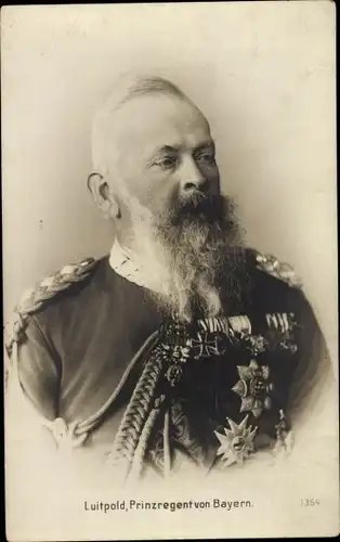 Ak Luitpold, Prinzregent von Bayern, Portrait in Uniform, Orden