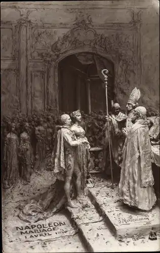 Künstler Ak Mastroianni, Domenico, Napoleon Bonaparte, Mariage, 1 Avril 1810, Hochzeit