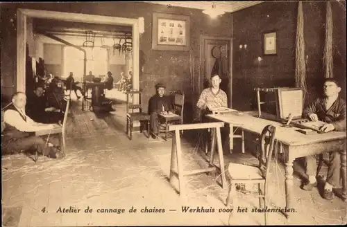 Ak Atelier de cannage de chaises, Werkhuis voor het stoelenrieten, Möbel, Stühle-Herstellung