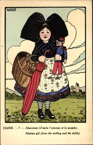 Künstler Ak Hansi, Jean Jacques Waltz, Alsacienne, Elsäßerin, Mädchen