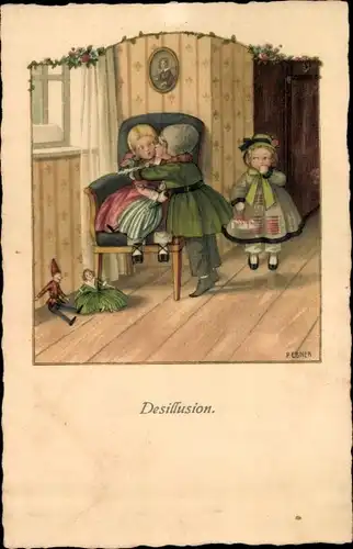 Künstler Ak Ebner, Pauli, Desillusion, Kinder