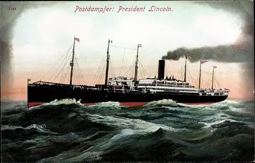Ak Postdampfer President Lincoln, HAPAG