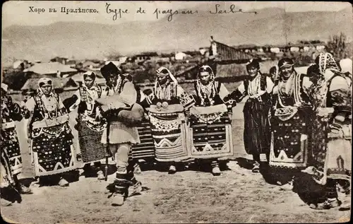 Ak Type de paysanne Serbe, Serbische Trachten