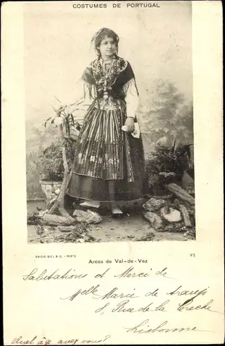 Ak Costumes de Portugal, Arcos de Val de Vez, Portugiesische Tracht
