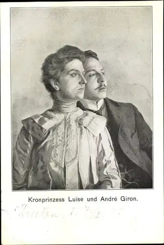 Ak Prinzessin Luise von Österreich Toskana, Liebhaber Sprachlehrer André Giron, Genf 1902